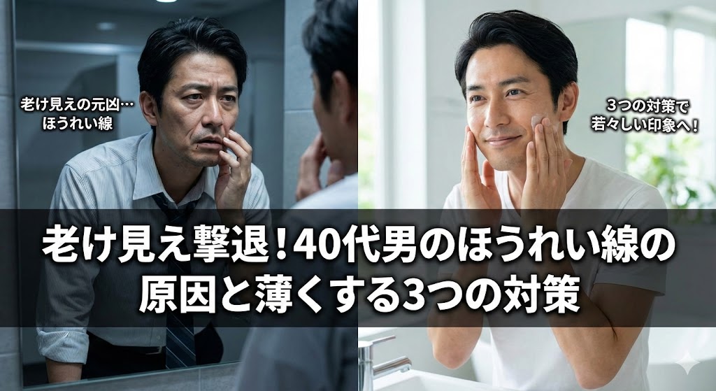 老け見え撃退！40代男のほうれい線の原因と薄くする3つの対策を徹底解説